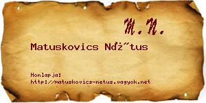 Matuskovics Nétus névjegykártya
